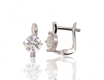 Silver earrings with english lock. Photo Nr. 1