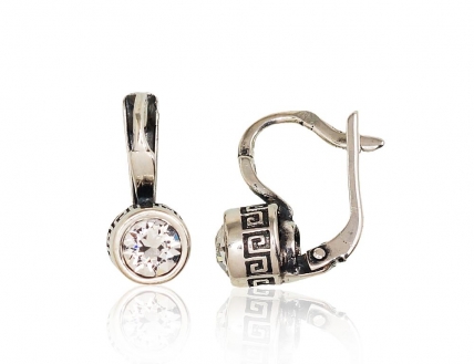 Silver earrings with english lock. Photo Nr. 1