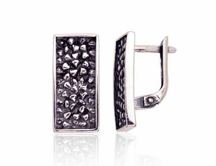 Silver earrings with english lock. Photo Nr. 1