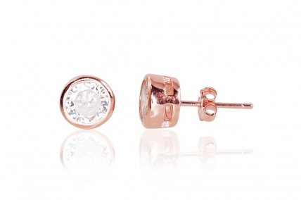 Silver stud earrings. Photo Nr. 1