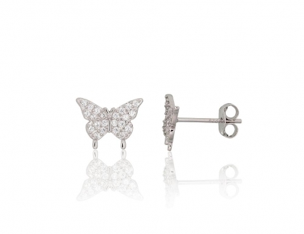 Silver stud earrings. Photo Nr. 1