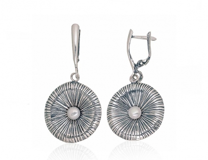 Silver earrings with english lock. Photo Nr. 1