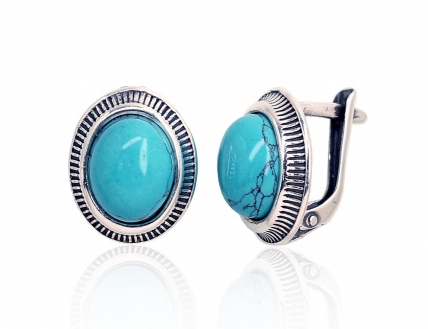 Silver earrings with english lock. Photo Nr. 1