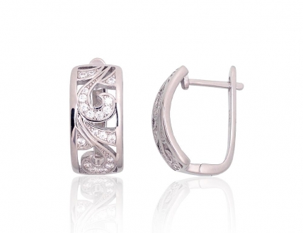Silver earrings with english lock. Photo Nr. 1