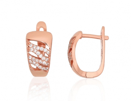 Silver earrings with english lock. Photo Nr. 1