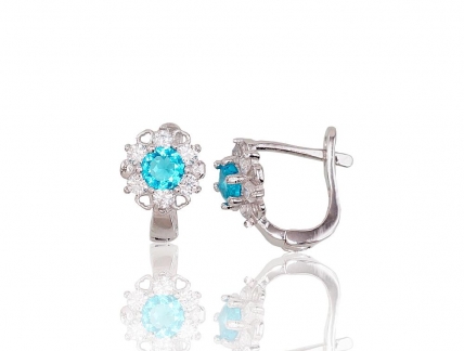 Silver earrings with english lock. Photo Nr. 1