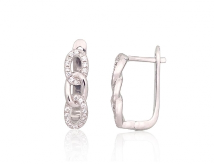 Silver earrings with english lock. Photo Nr. 1