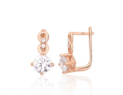 Gold earrings with english lock. Photo Nr. 1