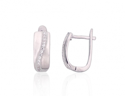 Silver earrings with english lock. Photo Nr. 1