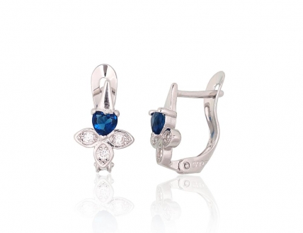 Silver earrings with english lock. Photo Nr. 1