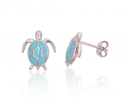 Silver stud earrings. Photo Nr. 1