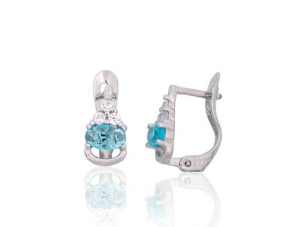 Silver earrings with english lock. Photo Nr. 1