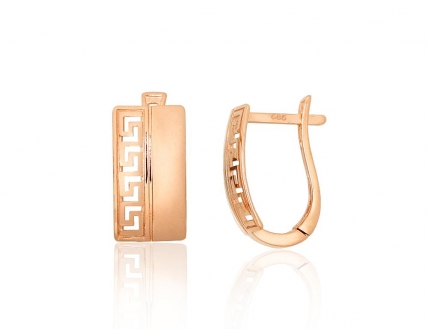 Gold earrings with english lock. Photo Nr. 1