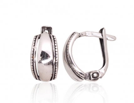 Silver earrings with english lock. Photo Nr. 1