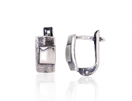 Silver earrings with english lock. Photo Nr. 1