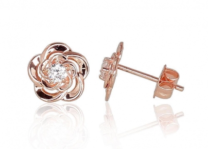 Gold classic studs earrings. Photo Nr. 1