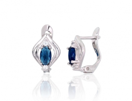 Silver earrings with english lock. Photo Nr. 1