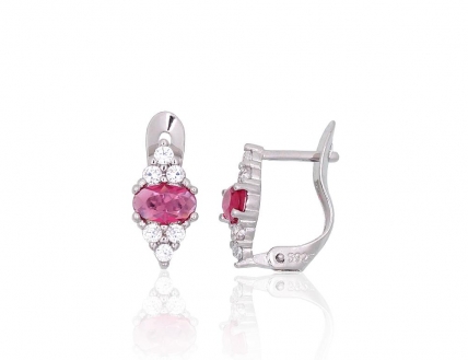Silver earrings with english lock. Photo Nr. 1