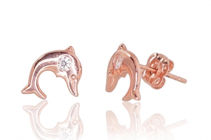 Gold classic studs earrings. Photo Nr. 1
