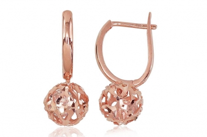 Gold earrings with english lock. Photo Nr. 1