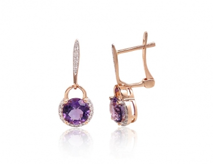 Gold earrings with english lock. Photo Nr. 1