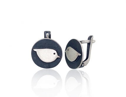 Silver earrings with english lock. Photo Nr. 1