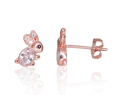 Gold classic studs earrings. Photo Nr. 1