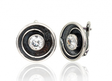 Silver earrings with english lock. Photo Nr. 1