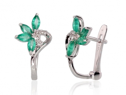 Gold earrings with english lock. Photo Nr. 1