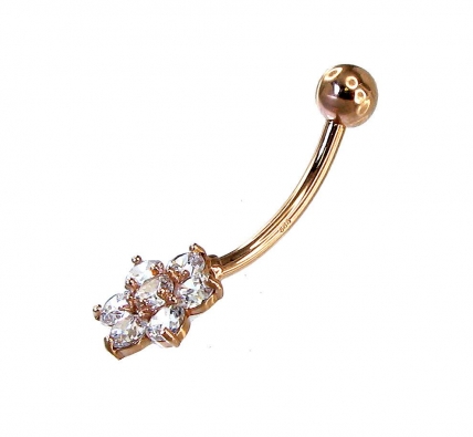 Gold piercing for navel. Photo Nr. 2