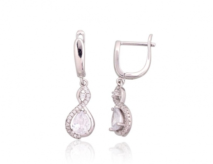 Silver earrings with english lock. Photo Nr. 1