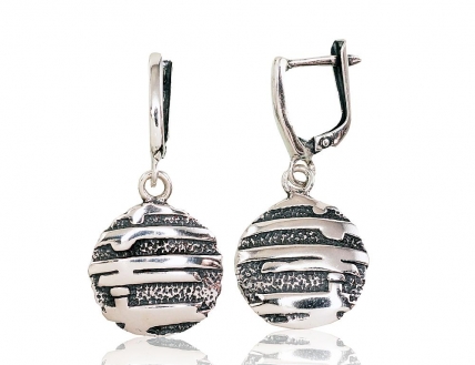 Silver earrings with english lock. Photo Nr. 1