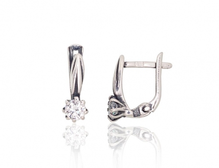 Silver earrings with english lock. Photo Nr. 1