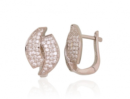 Silver earrings with english lock. Photo Nr. 1