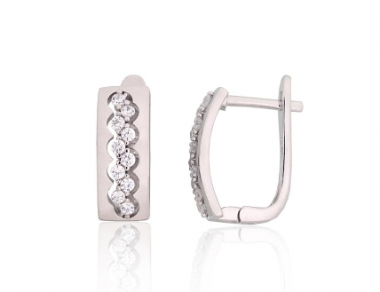 Silver earrings with english lock. Photo Nr. 1