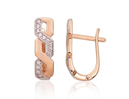 Gold earrings with english lock. Photo Nr. 1