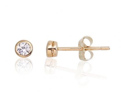 Gold classic studs earrings. Photo Nr. 1