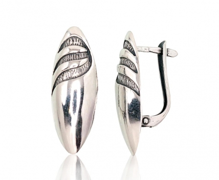 Silver earrings with english lock. Photo Nr. 1