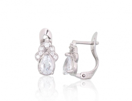 Silver earrings with english lock. Photo Nr. 1
